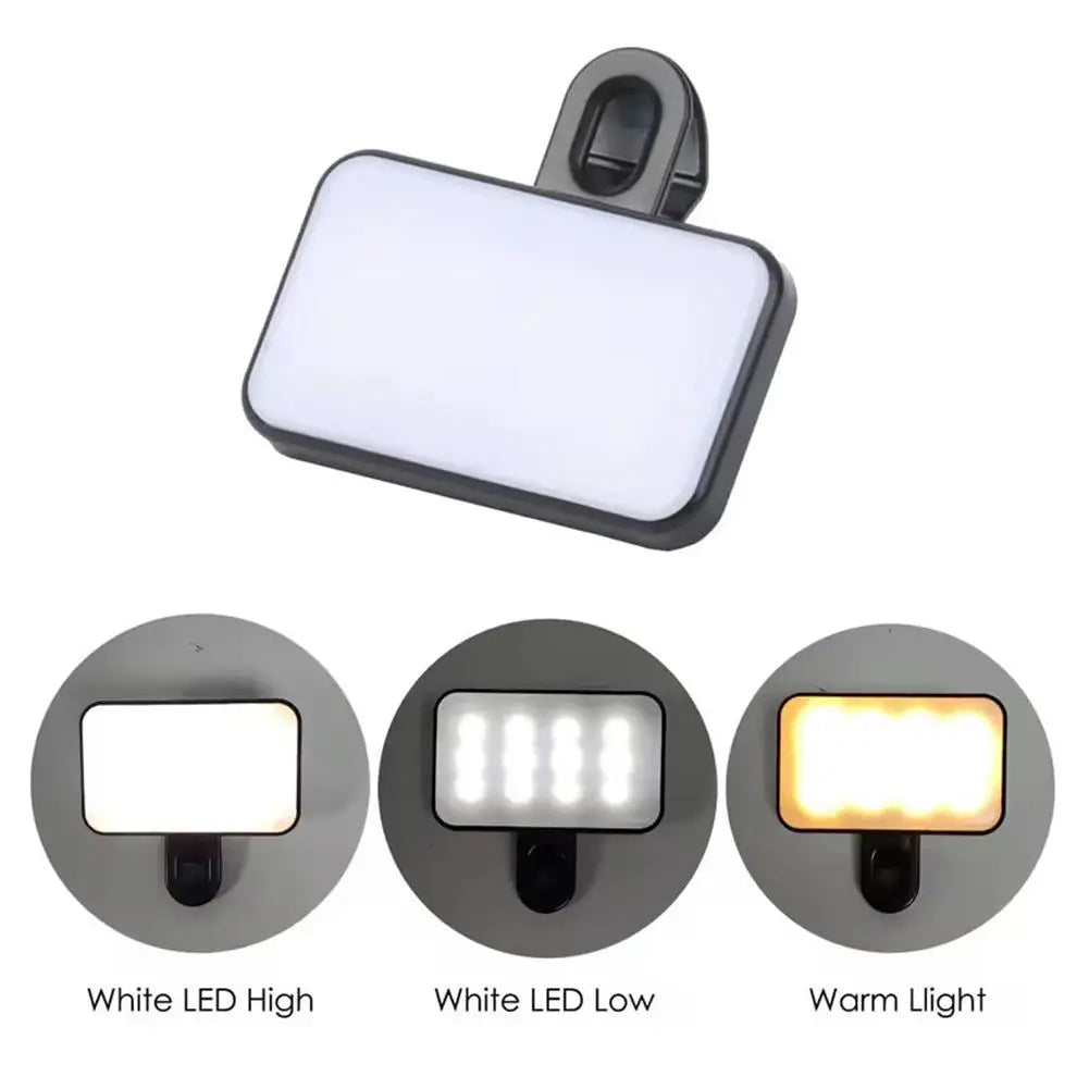 Clip-on LED Ring Light-3 Brightness Modes for Perfect Selfies & Videos