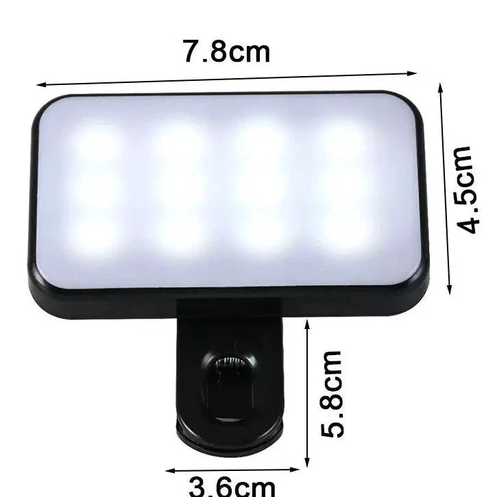 Clip-on LED Ring Light-3 Brightness Modes for Perfect Selfies & Videos